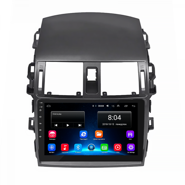 Штатная магнитола Lesko для Toyota Corolla X (E140, E150) Рестайлинг 2010-2013 экран 9" 2/32Gb Wi-Fi GPS Base