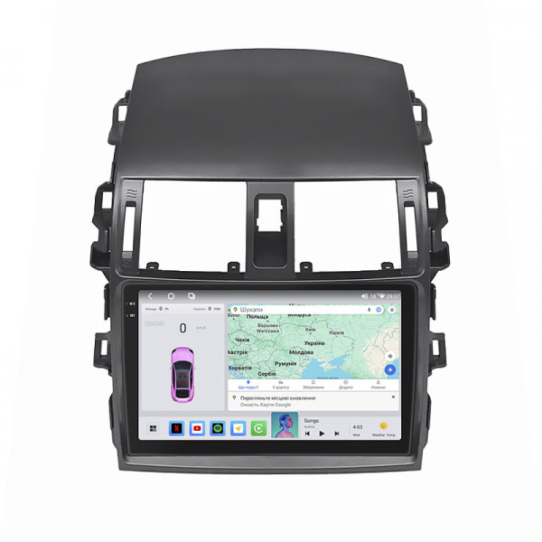 Штатная магнитола Lesko для Toyota Corolla X (E140, E150) Рестайлинг 2010-2013 экран 9" 4/64 QLED CarPlay 4G Wi-Fi GPS 360 Prime