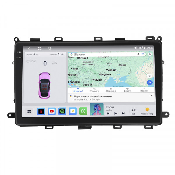 Штатная магнитола Lesko для Toyota Corolla XI (E160, E170) ver 2 2017-2019 экран 9" 4/64 QLED CarPlay 4G Wi-Fi GPS 360 Prime