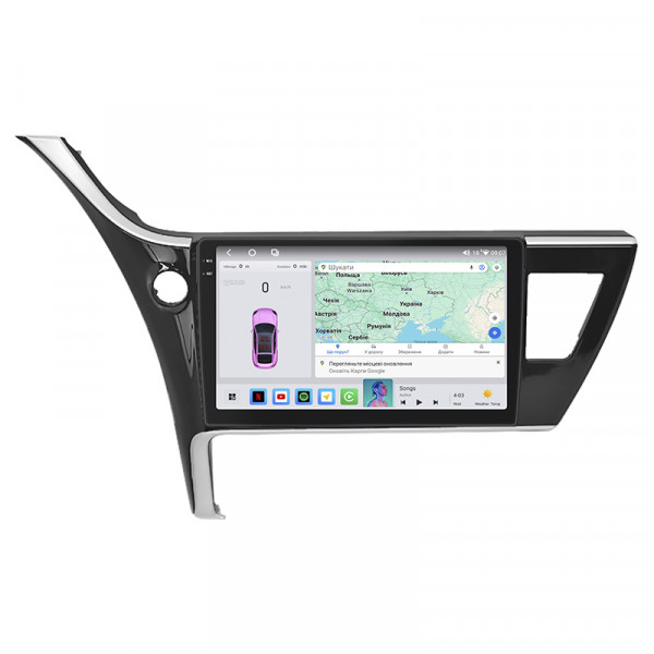 Штатная магнитола Lesko для Toyota Corolla XI (E160, E170) Рестайлинг 2015-н.в. экран 10" 4/64 QLED CarPlay 4G Wi-Fi GPS 360 Prime