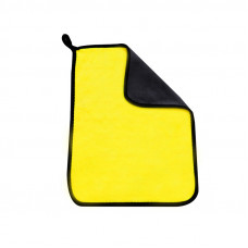 Двухстороннее микрофибровое полотенце для сушки кузова авто Yellow + Gray 30*40 см