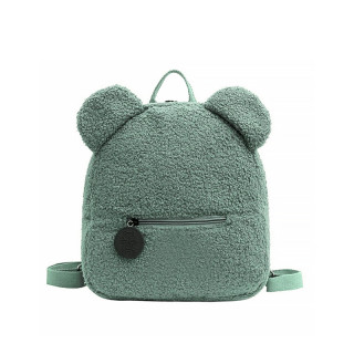 Детский рюкзак 6791 на одно отделение с внешним карманом ремешком и ушками Green