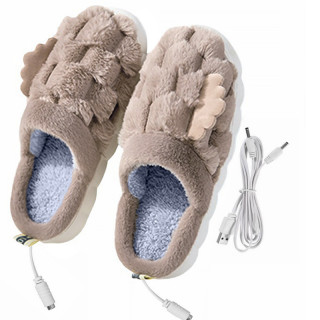 Домашние комнатные тапочки с подогревом A-232 USB c крыльями Beige