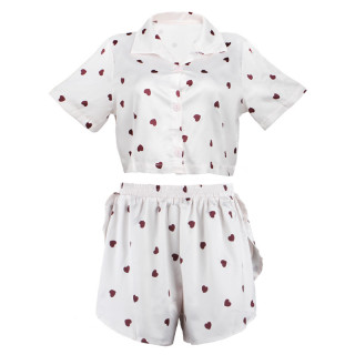 Женский комплект для дома и сна 2S5247B рубашка и шорты женская пижама белая с сердечками M