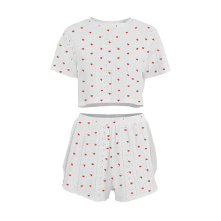 Женский комплект для дома и сна SM24107AYH футболка и шорты женская пижама белая с красными сердечками L