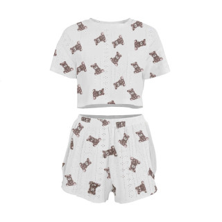 Женский комплект для дома и сна SM24107AYH футболка и шорты женская пижама белая с мишками L