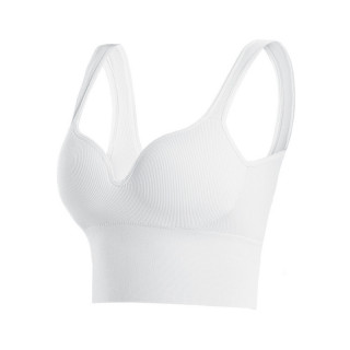 Женский 3D топ 2765# с моделирующим эфектом пушап с глубоким декольте удлиненный Белый L