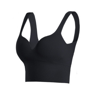 Женский 3D топ 2765# с моделирующим эфектом пушап с глубоким декольте удлиненный Черный S