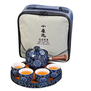 Дорожный набор для чайной церемонии керамический на 4 персоны Blue Lotos