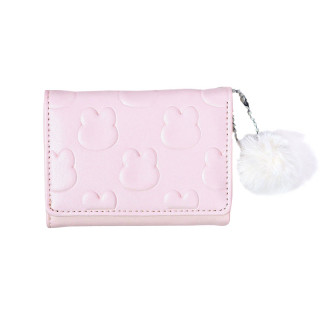 Женский кошелек EASTERN STAR C325-44 для карт повседневный с принтом кролика пушистым шариком Light Pink