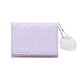 Женский кошелек EASTERN STAR C325-44 для карт повседневный с принтом кролика пушистым шариком Violet