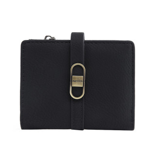 Женский кошелек Prettyzys PT23-2087 клатч с пряжкой повседневный складной  Black