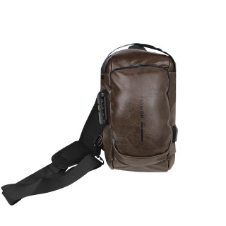 Сумка 694 нагрудная через плечо с кодовым замком влагостойкая Dark Brown