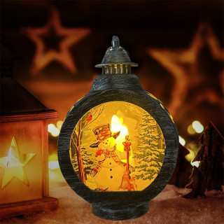 Декоративный фонарь новогодний 3265985 Снеговик рождественские украшения для дома Silver