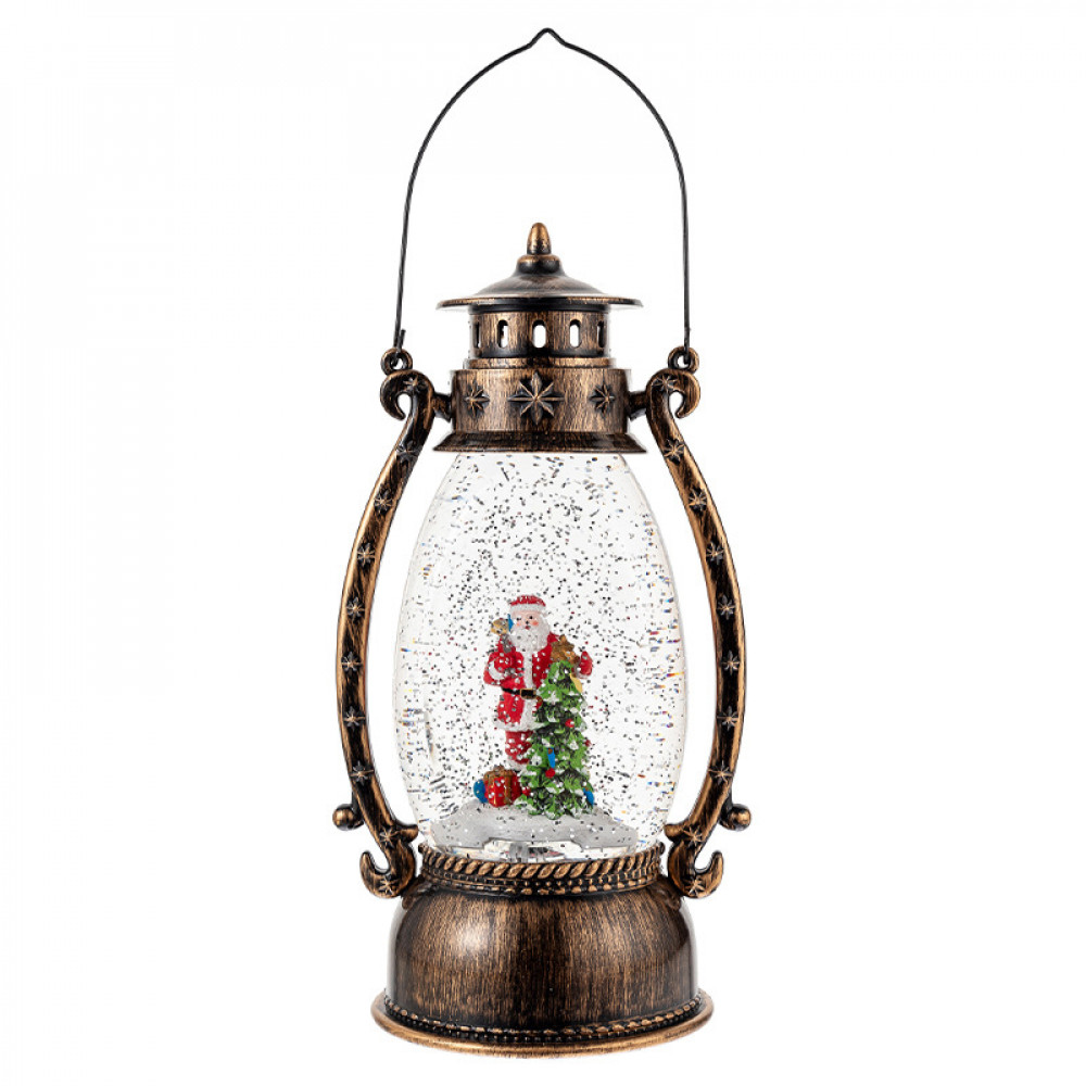 Декоративный подвесной фонарь новогодний 3283093 рождественское украшения 13,5*11*26 см для дома на батарейках Дед Мороз