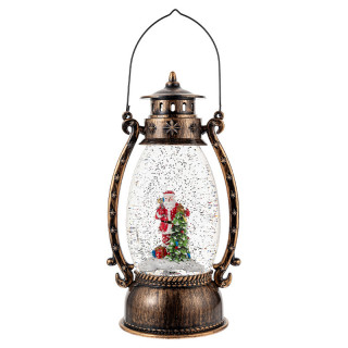 Декоративный подвесной фонарь новогодний 3283093 рождественское украшения 13,5*11*26 см для дома на батарейках Дед Мороз