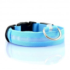 Светодиодный LED ошейник USB светящийся для собак и котов Blue L