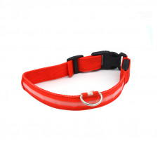 Светодиодный LED ошейник USB светящийся для собак и котов Red XS