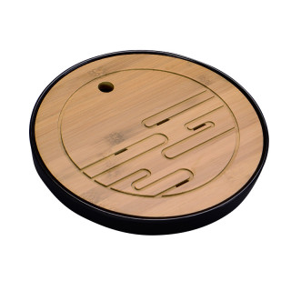 Чабань #8 доска для чайных церемоний 25,5*4,5 см бамбуковый круглый Black