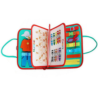 Детская развивающая сумочка 545L бизиборд монтессори-игрушка для малышей розвивающая моторику и сенсорику Light Blue
