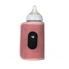 Портативный подогреватель N-025 для детской бутылочки USB цифровой дисплей Pink