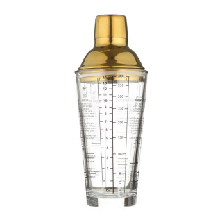 Шейкер для коктейлей KM-40G стеклянный 400 мл Gold