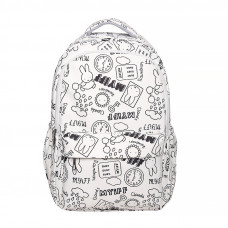 Рюкзак подростковый 601928 с надписями и рисунками 20L White